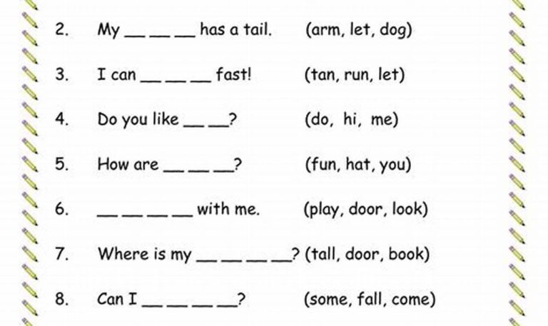 English Grammar English Worksheets For Grade 1